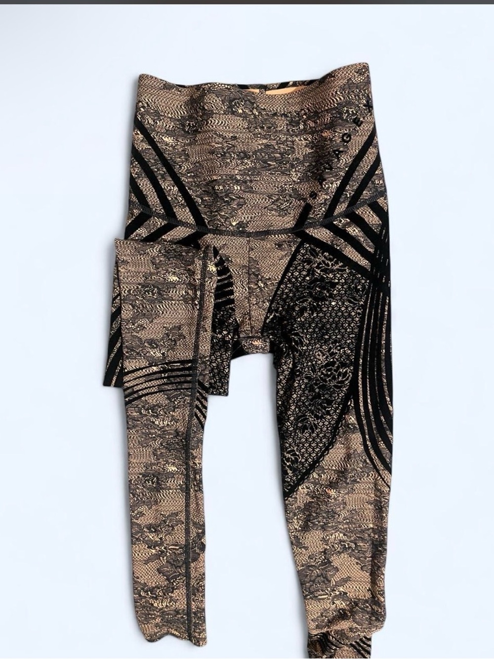 Savage X Fenty Brown Black Geometric Print Leggings Activewear XS